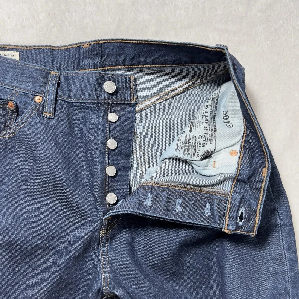 Levis 501 Premium Slim Leg Jeans Mens Sz 29x30 Indigo Dark Wash Button Fly